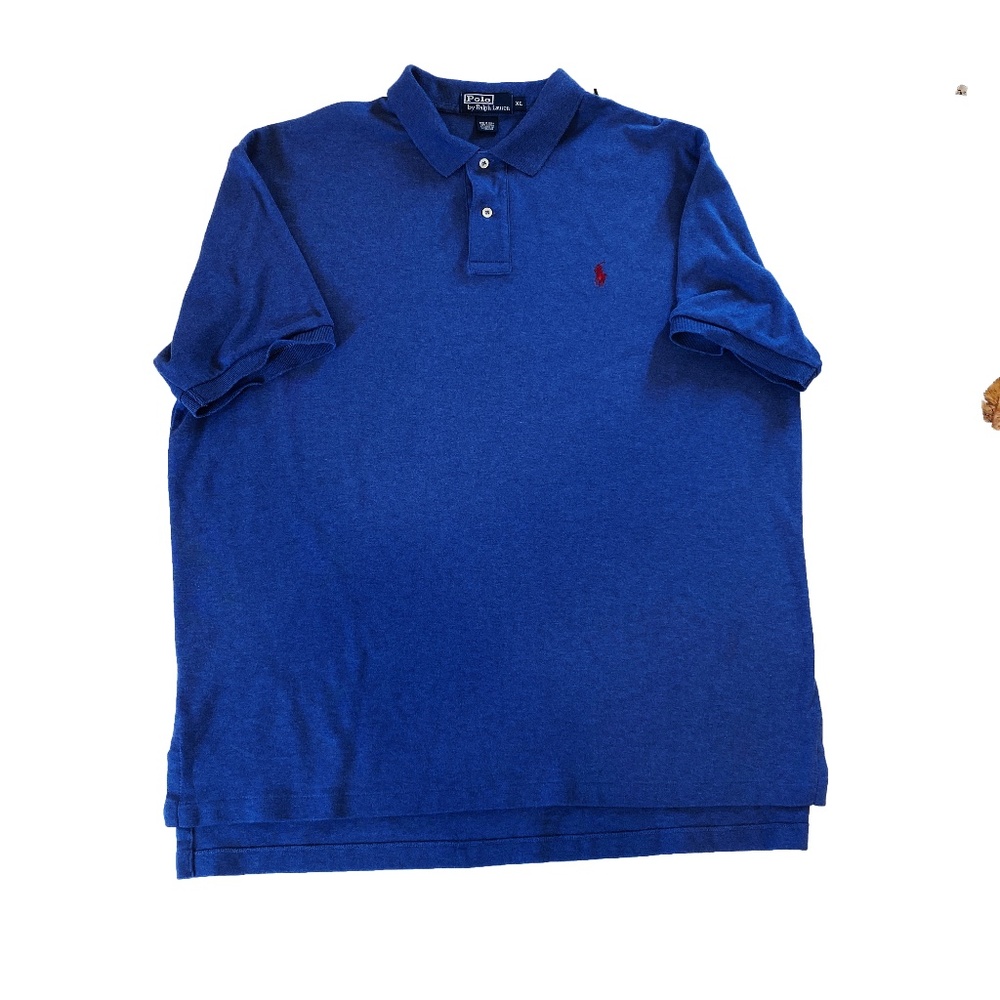 Blue w/ Red * Logo Polo Ralph Lauren The Iconic Polo Short Sleeve Shirt - Sz XL